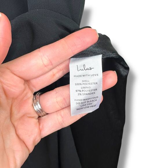 Lulus NWT Love Me Forever Black Tie-Strap Square Neck A-Line Maxi Dress Small - Picture 10 of 11